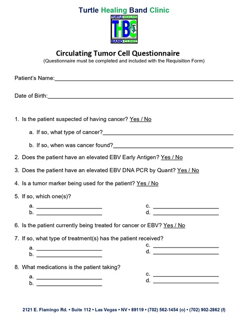 Questionnaire Document - CancerCTC Testing Questionnaire Document - CancerCTC Testing
